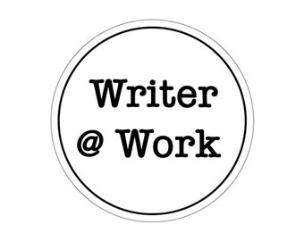 Writer @ Work Vinyl Sticker, Writer&#39;s Gift, Literary Gift, Author Sticker, Book Nerd Sticker, Gift for Writers