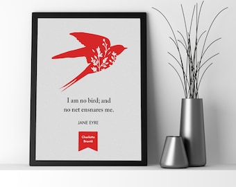 Jane Eyre Poster | Charlotte Bronte | Literary Fine Arts Print | Book Poster | Classic Book | Women Author