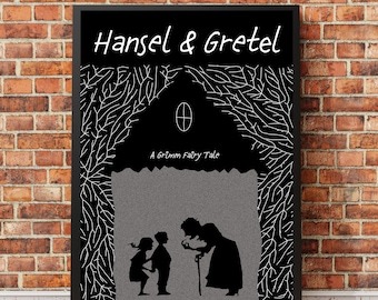Hansel & Gretel Poster, Grimm Brothers, Premium Matte Paper, Fairy Tale, Literary Posters, Classic Books, Hansel and Gretel Print