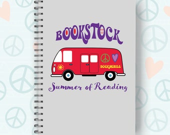 Bookstock Journal, Summer of Reading, Literary Notebooks, Literary Gifts, Writing Journal, Peace, Summer of Love, Bookmobile, Hippies