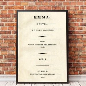 Emma | Jane Austen | Fine Arts Print | Classic Book | Premium Matte Poster