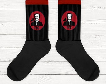 Edgar Allan Poe Socks, Literary Socks, Book Socks, Literary Books, Classic Books, Classic Booklovers, Book Gifts, Book Lovers,