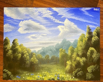 Gorgeous clearing (12x16in) acrylic on wood panel