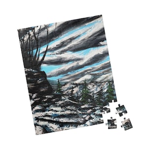 snowy cliffs Scenic Nature Puzzle - 110, 252, 520, 1014-piece, Perfect for Family Game Night, Nature Lovers, Gifts, Home Decor