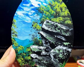 Kamienie Shenandoah (5 x 7 cali owalny obraz akrylowy na płótnie)