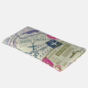 Passport Stamps designed glasses and sunglasses case | Gift for travelling sisters gift designer soft glasses case sunglasses cover for dad image 6