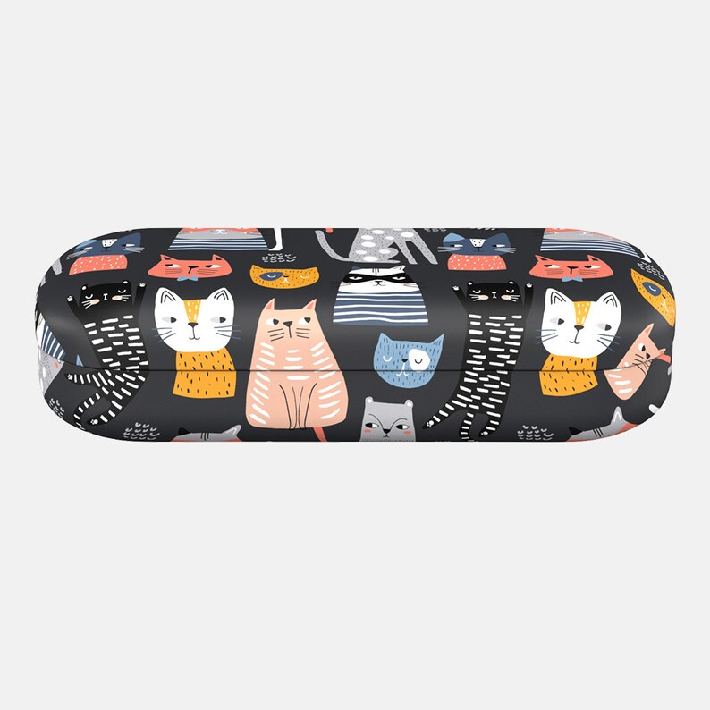 Glasses Case Crazy Cats Hard Case Cat lover gift wife gift ideas animal lover gift cat accessories for women Cat Gift Ideas image 3