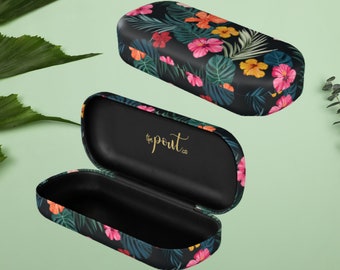 Glasses Case - Tropical Affairs hard case | Eyeglasses case under 25 girlfriend gift tropical style case birthday gift hard glasses case