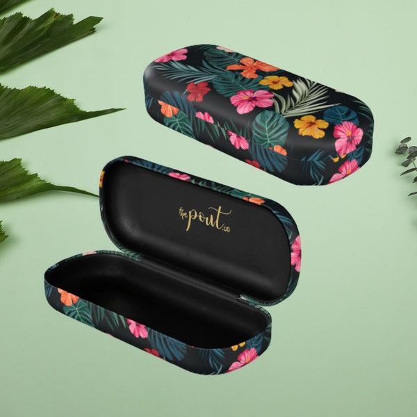 Glasses Case - Tropical Affairs hard case | Eyeglasses case girlfriend gift tropical style case birthday gift mothers day gift for grandma