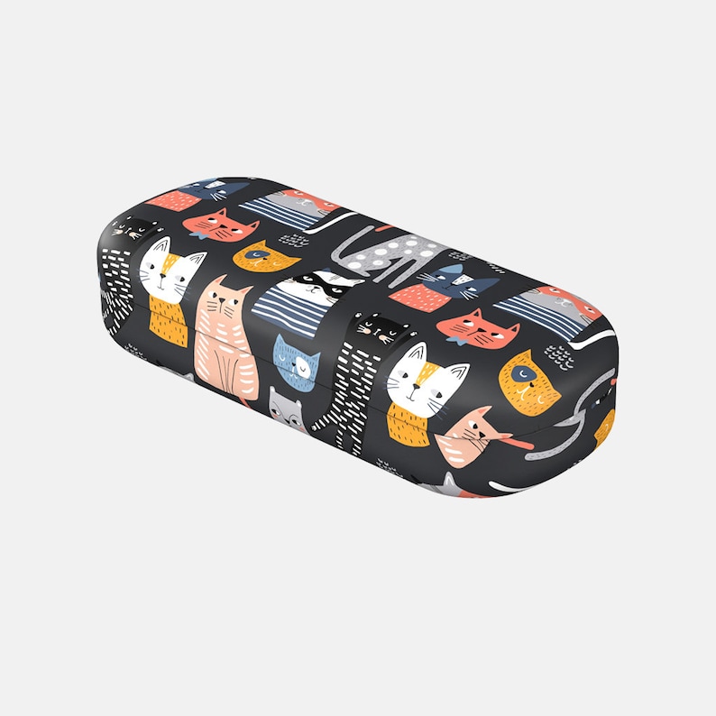 Glasses Case Crazy Cats Hard Case Cat lover gift wife gift ideas animal lover gift cat accessories for women Cat Gift Ideas 画像 2