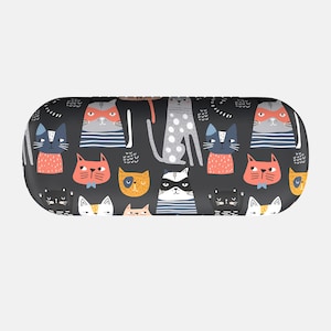 Glasses Case Crazy Cats Hard Case Cat lover gift wife gift ideas animal lover gift cat accessories for women Cat Gift Ideas image 4