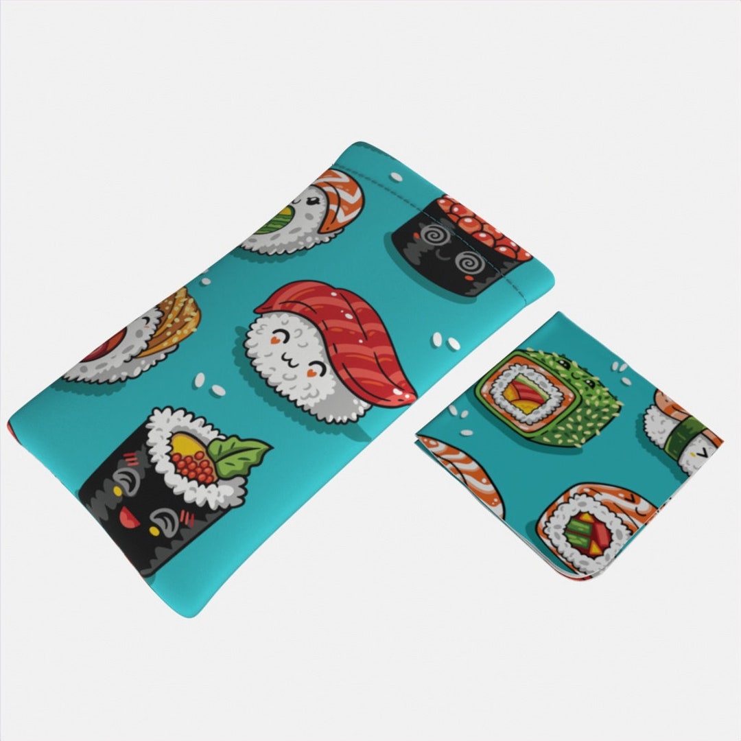 Sushi Rolls Print Designed Soft Glasses and Sunglasses Case Boyfriend