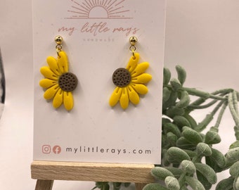 Pendientes - Girasol Colgante / Regalo de cumpleaños para novia pendientes regalo para sus pendientes únicos pendientes de girasol