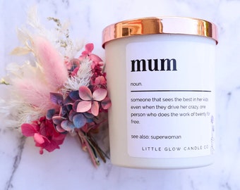 Mum Definition - Candle | Mom birthday gift from daughter mum gift ideas scented candle for gift mom gift postpartum candle gift for mum