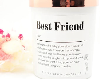 Best Friend Definition - Candle | Best friend valentines gift birthday black raspberry vanilla candle scented candles gift bff gift