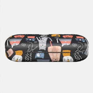 Glasses Case Crazy Cats Hard Case Cat lover gift wife gift ideas animal lover gift cat accessories for women Cat Gift Ideas image 5