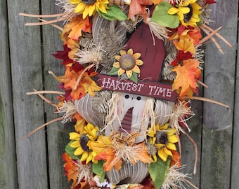 Fall Swag, Fall Teardrop Swag, Sunflower Swag, Swag for Front Door, Thanksgiving Door Decor, Sunflower Decor