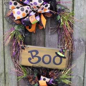 Halloween Wreath for Front Door,  Boo Halloween, Halloween Door Decor, Halloween Decor