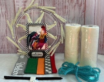 Country DIY Wreath Kit, Everyday Wreath Kit for Door, Wreath DIY Kit, Wreath Kit for Crafters, Wreath Making Kit