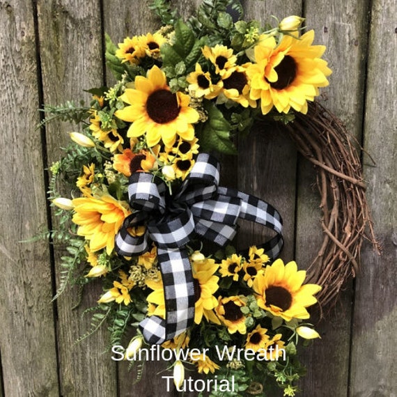 Sunflower Wreath Tutorial How to Instructions Digital Video