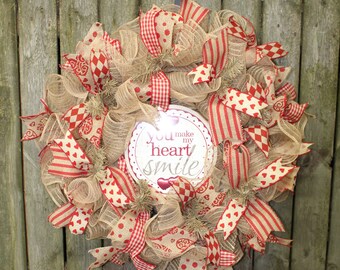 Valentine's Day Front Door Decor,  Valentine's Day Decor, Country Wreath, Everyday Wreath, Farmhouse Decor