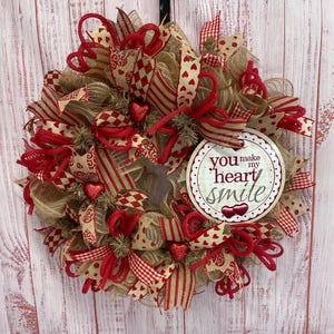 Valentines Day Wreath,  Valentines Door Decor, Wreath for Valentines Day, Deco Mesh Wreath