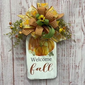 Fall Door Hanger, Door Hanger for Fall, Fall Sign Hanger, Fall Door Decor, Welcome Fall Door, Wood Sign Hanger, Autumn Door Hanger