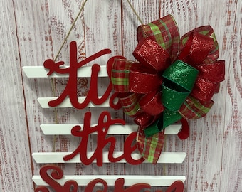 Christmas Hanger for Door, Door Hanger for Christmas, Holiday Door Decor, Tis the Season Door Decor