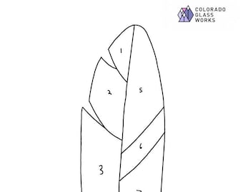 Digital Stained Glass Pattern for Download - Feather 2