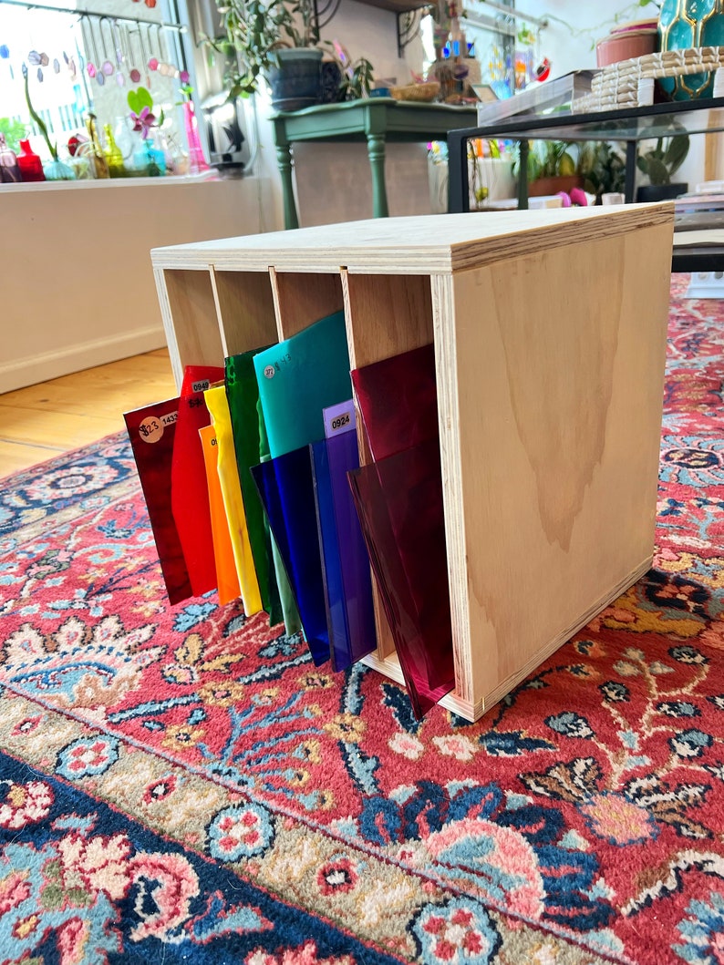 Made to Order Stained Glass Storage Shelf variety of Sizes Etsy