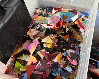 FREE SCRAP GLASS-Pay Shipping & Handing /Listing fees! Mosaics, resin, colorful glass, scrap glass *Please Read Description*