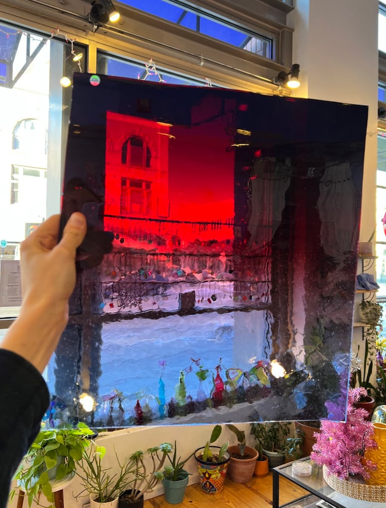 Stained Glass Sheet Lamberts Blue/red Flash Gradient Sheet Etsy