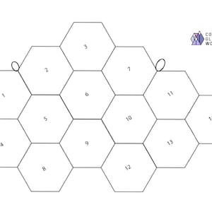 May include: A black and white diagram of a honeycomb with 14 numbered hexagonal cells. The text "COLORADO GLASS WORKS" is in the upper right corner of the image.