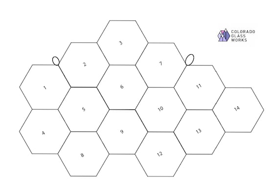 Digital Stained Glass Pattern for Download - Honeycomb