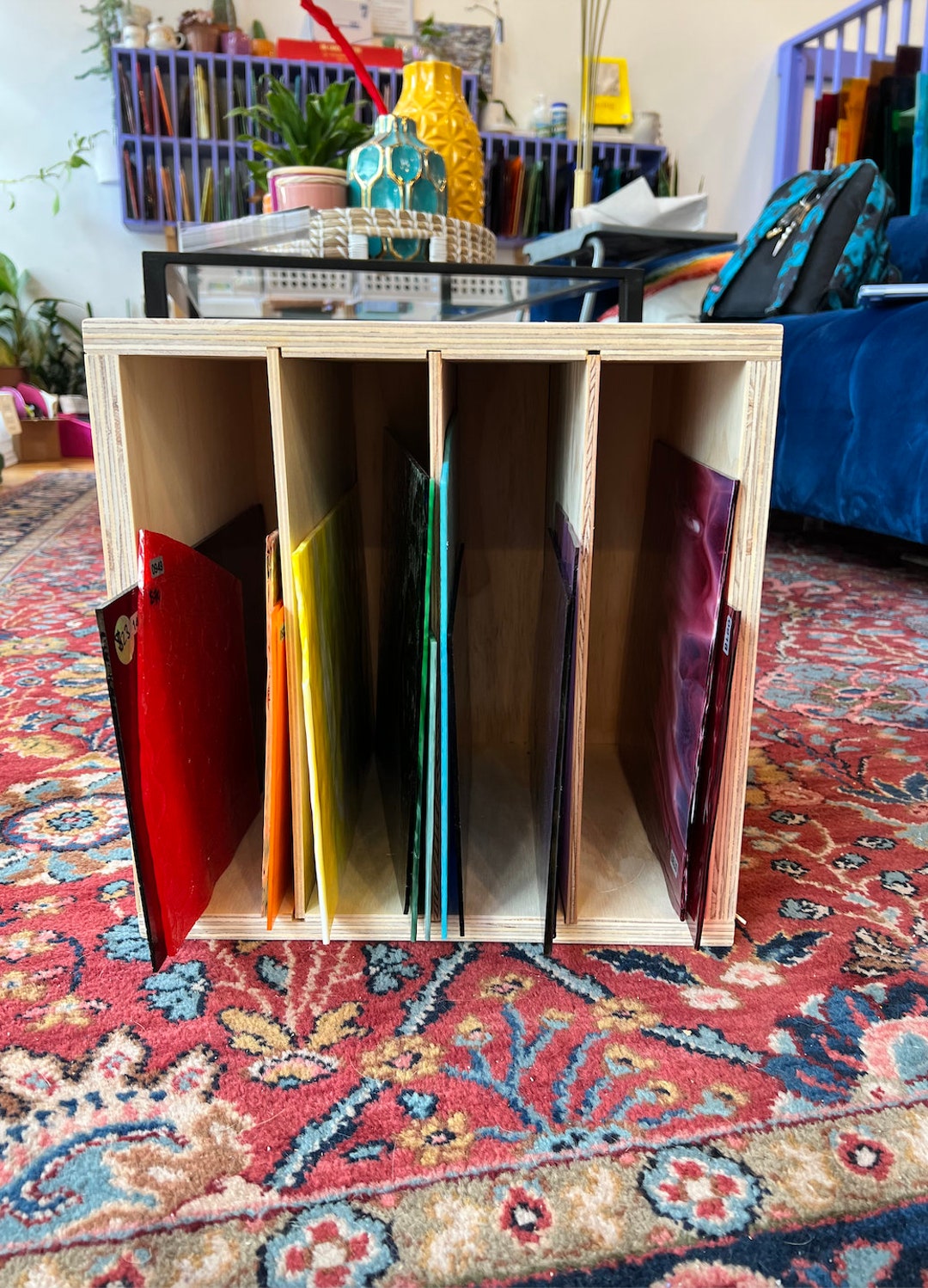 Made to Order Stained Glass Storage Shelf variety of Sizes Made in the