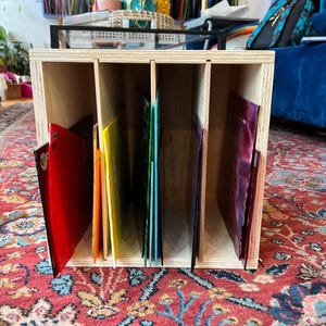 Made to order Stained Glass Storage Shelf (variety of sizes) - made in the USA, real wood, pre-built, and FREE shipping anywhere in the US!!