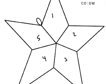 Digital Stained Glass Pattern for Download - Rustic Star