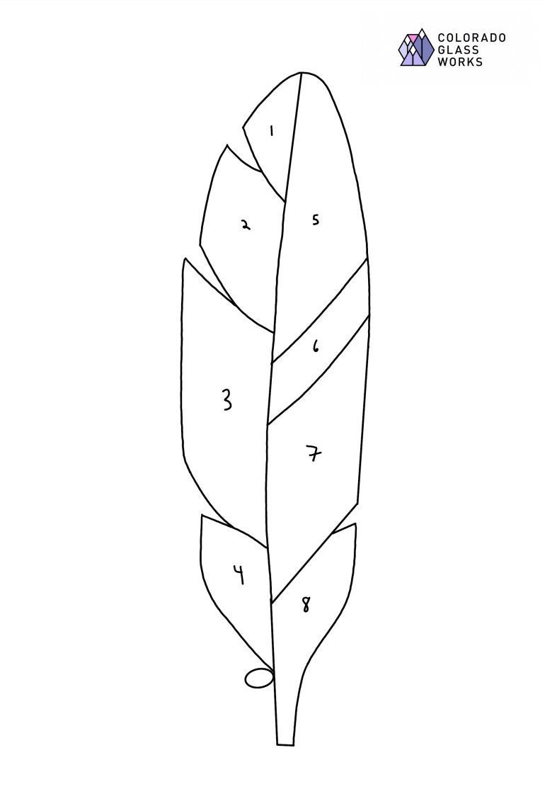Digital Stained Glass Pattern for Download Feather 2 - Etsy Canada