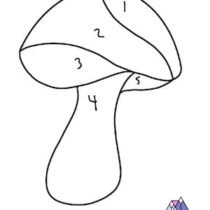 Digital Stained Glass Pattern for Download - Mushroom