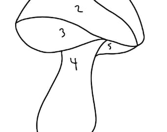 Digital Stained Glass Pattern for Download - Mushroom