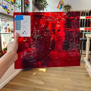 Transparent Cherry Red Oceanside Waterglass Fusible 96 COE (151W-F)