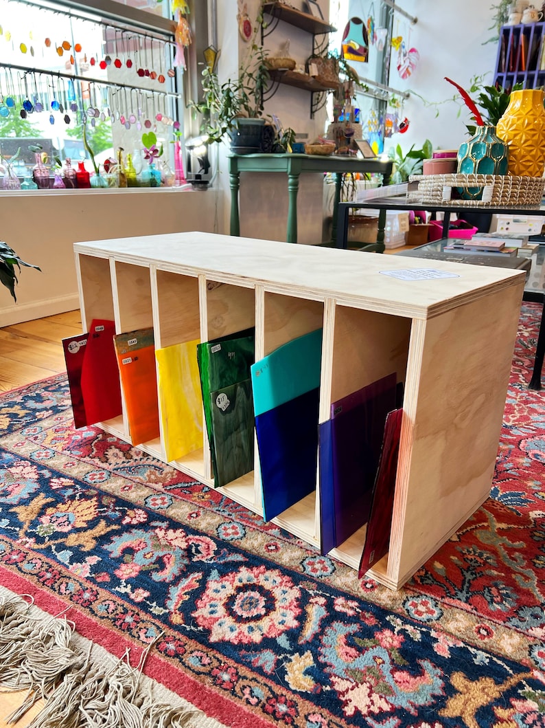 Made to Order Stained Glass Storage Shelf variety of Sizes Etsy