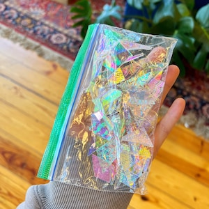 Clear Dichroic Scrap Glass Seconds  - great for mosaics, jewelry, and small accents in stained glass pieces (free US shipping)