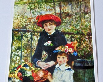 Pierre Auguste-Renoir Portrait of Two Sisters Poster Reprint 17x12 Photogravure