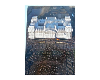 Christo and Jean Claude Silver Framed Wall of Drum Barrels Paris France Made to Order 15x12