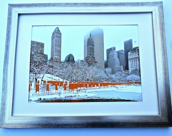 Christo and Jean Claude Silver Framed Wall of Drum Barrels Paris France Made to Order 15x12