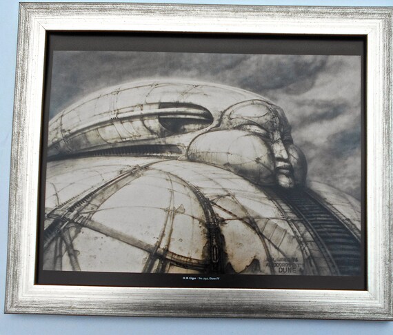 H R Giger Silver Framed Dune Iv Blob Man Poster Sci Fi Art Etsy