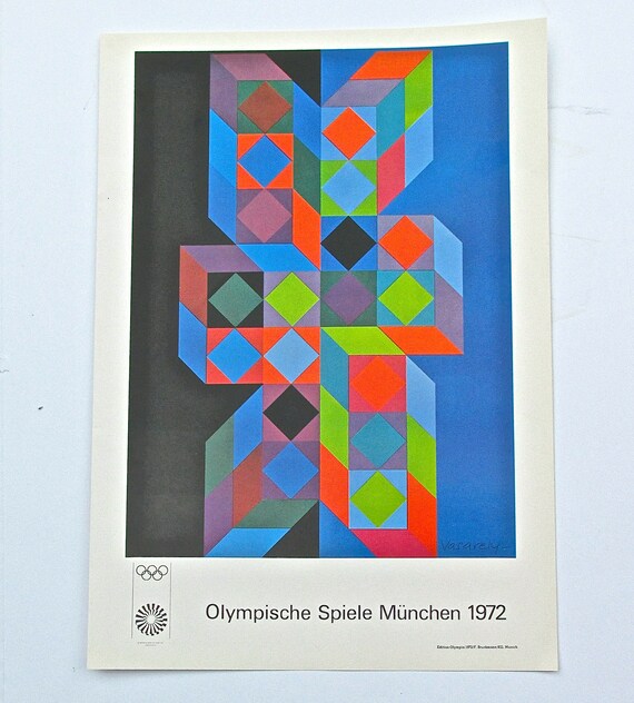 Olympische Spiele München 1972 Poster Victor Vasarely Kunstdruck Plakatwelt 675