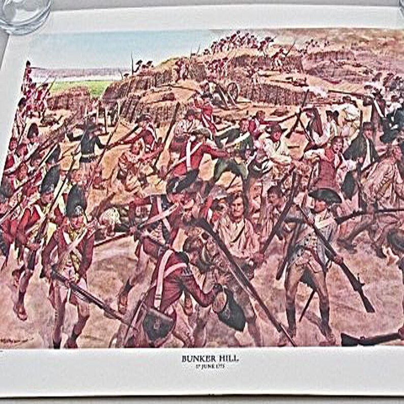 Official US Army ArtThe Battle of Bunker Hill 21 3/4 by 17 Etsy