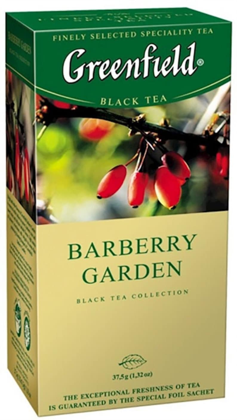GREENFIELD BARBERRY GARDEN Black Tea 25 Tea Bags Gourmet Tea | Etsy